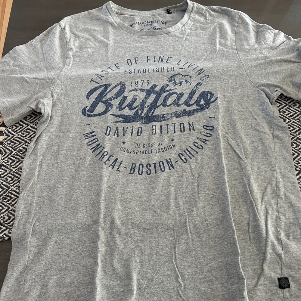 Buffalo David Bitton Gray T-Shirt for Men